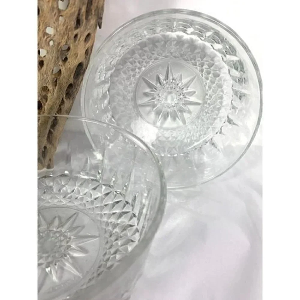 Vintage 70s Arcoroc France Crystal Dessert Salad Bowls